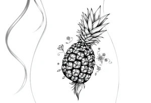 vagina and anus using a  pineapple with diamonds  and magestic tattoo idea