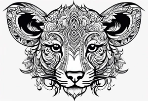 small animal face tattoo idea