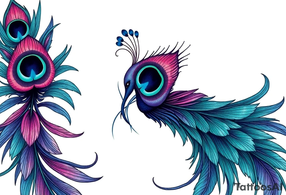 Peacock feathers tattoo idea