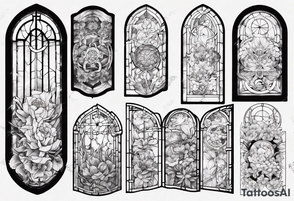 Stained glass window tattoo idea