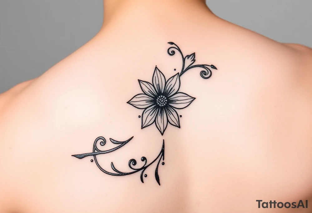Henna tattoo on wrist with sparkle flower in white background tattoo idea