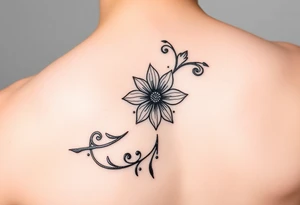 Henna tattoo on wrist with sparkle flower in white background tattoo idea