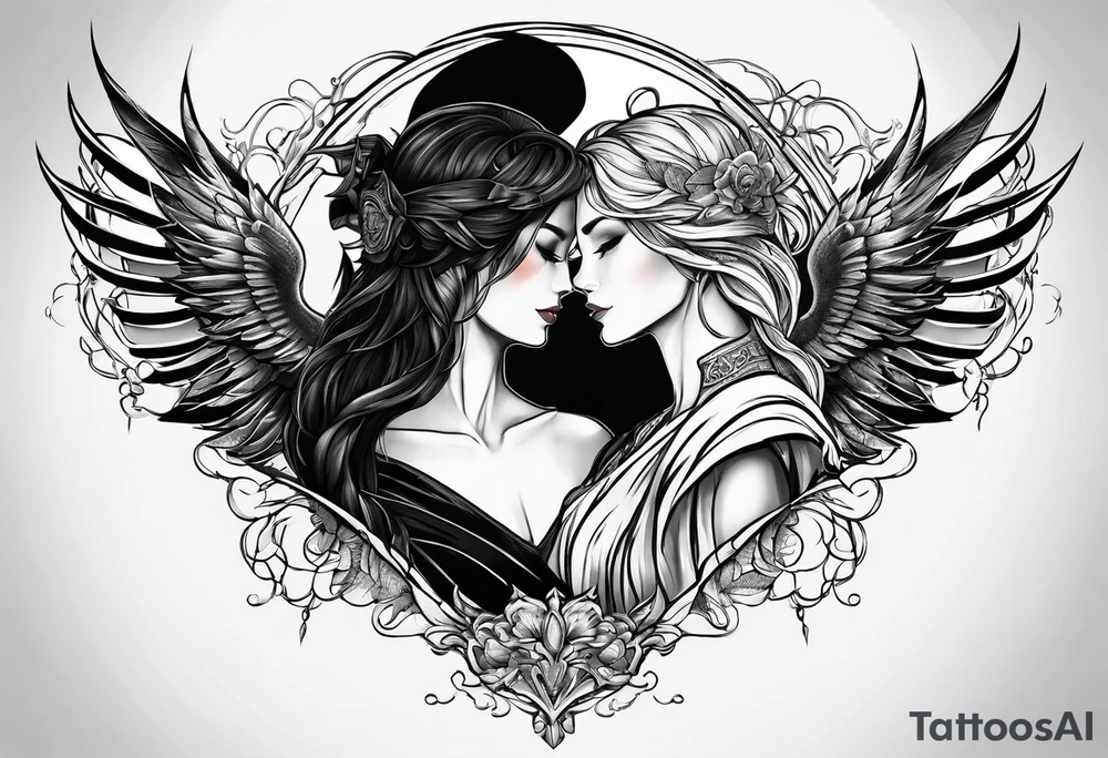 two knights in love tattoo idea