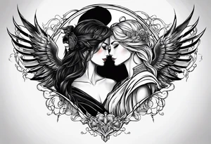 two knights in love tattoo idea
