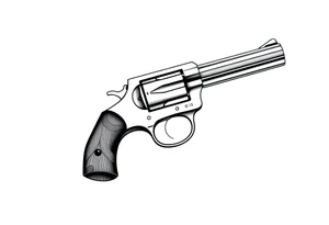 Actual size Revolver .45 caliber elegant but simple art work on gun. tattoo idea