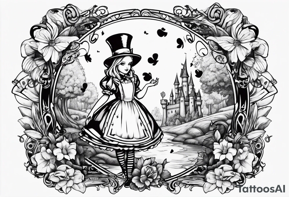 Alice in wonderland tattoo idea