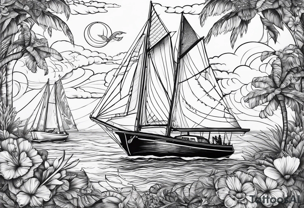 Cal 40 sailboat tattoo idea