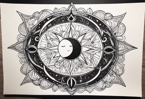 With all my heart and all my soul to the end of the universe To infinity and beyond.  sun and moon tattoo idea