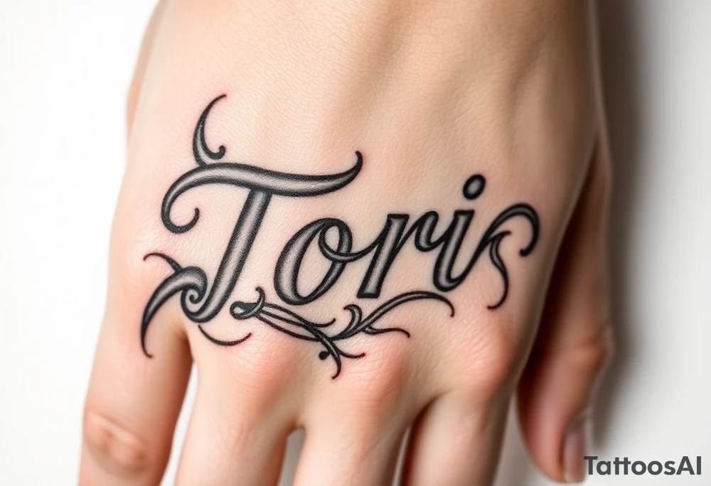 Name Tori with a lot tribal tattoo idea