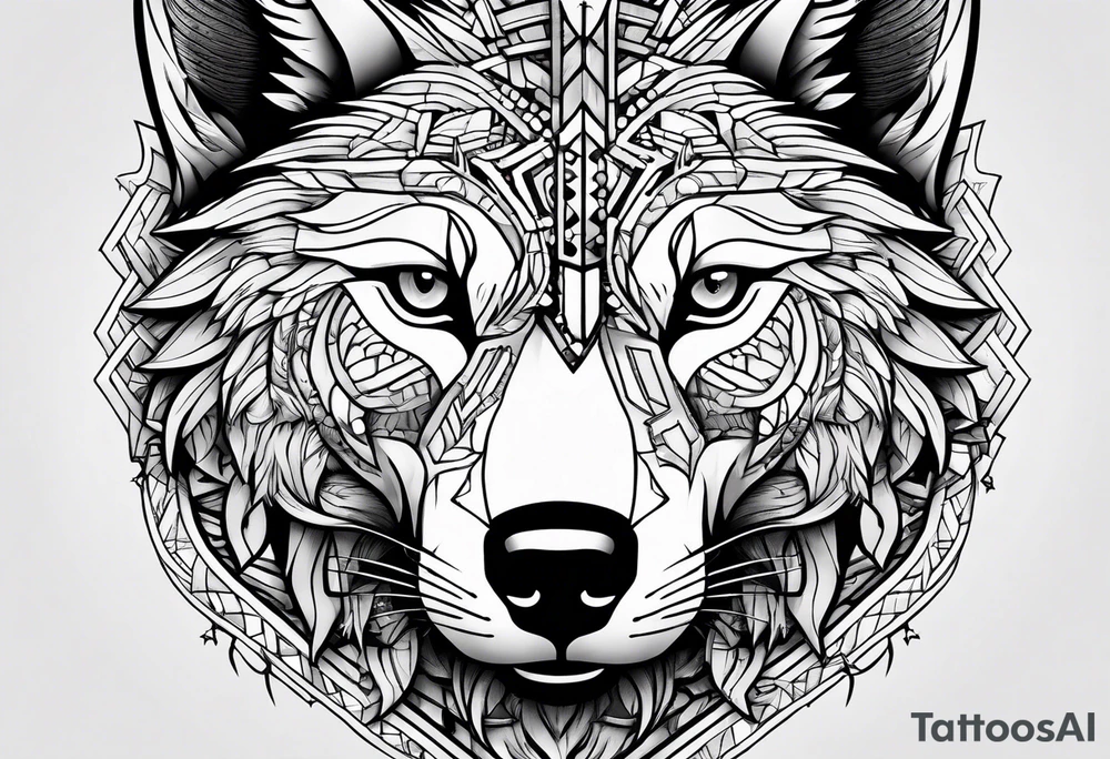wolfs head tattoo idea