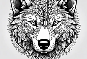 wolfs head tattoo idea