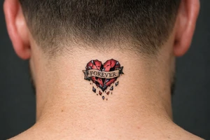 A realistic heart falling apart for believing forever might be real tattoo idea
