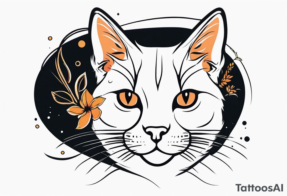 Katze mit Schnurbart tattoo idea