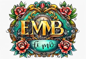 Sibling tattoo with the letters E M B tattoo idea