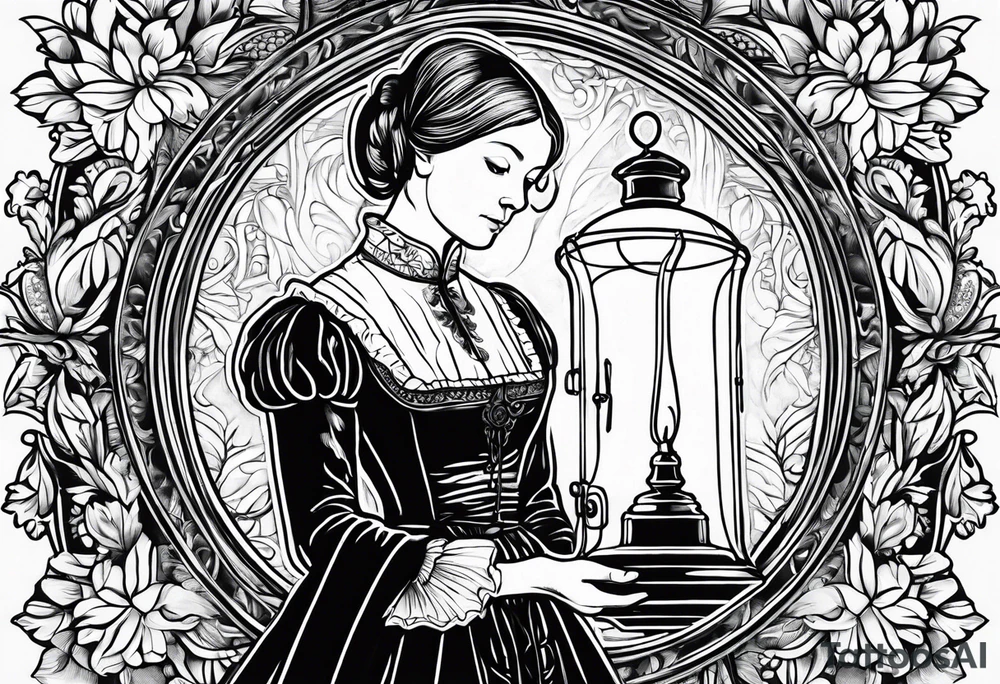 Florence nightingale with lamp tattoo idea