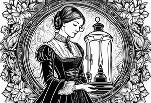 Florence nightingale with lamp tattoo idea