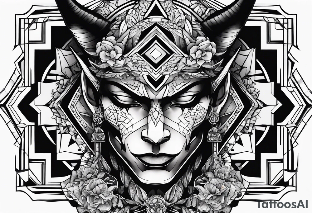 the shadow of a demon following a men tattoo idea