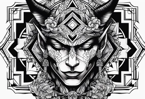 the shadow of a demon following a men tattoo idea