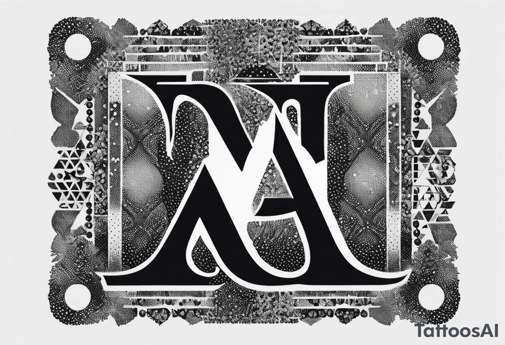 the letters A R in the middle of a ninja headband tattoo idea