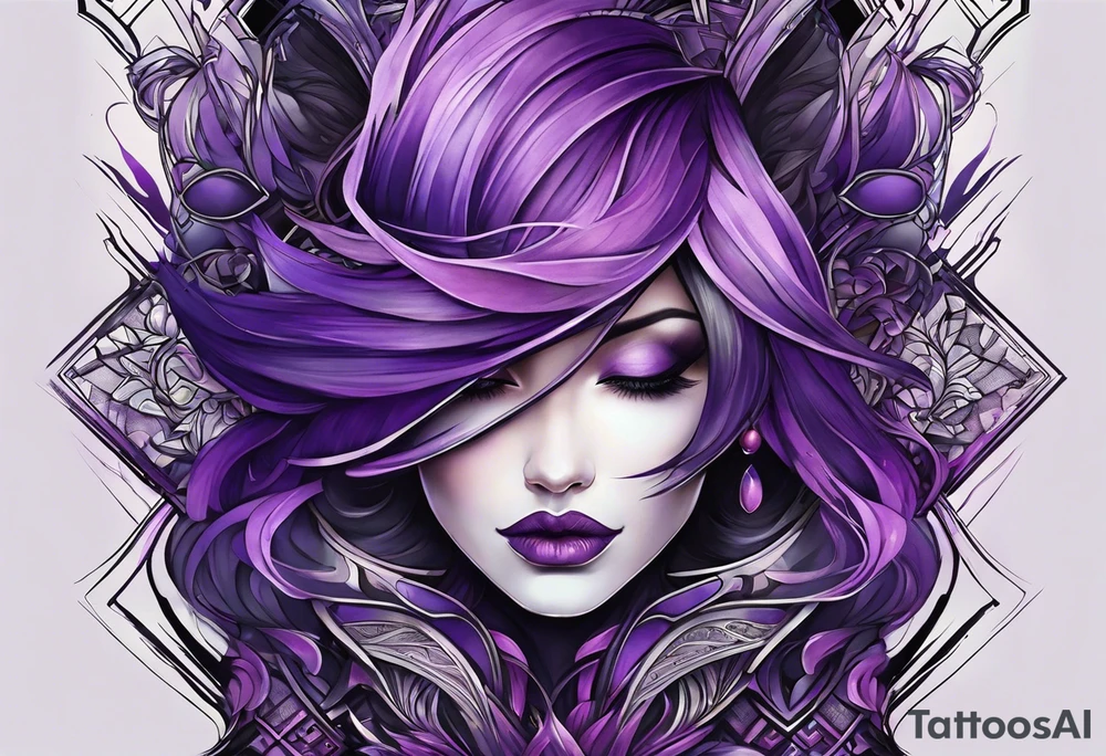 lines around wrist, abstract, black and purple, covered from wrist to forearm, fully covered, no borders, blackwork, no faces tattoo idea