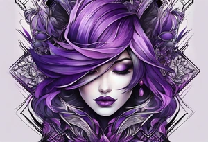 lines around wrist, abstract, black and purple, covered from wrist to forearm, fully covered, no borders, blackwork, no faces tattoo idea