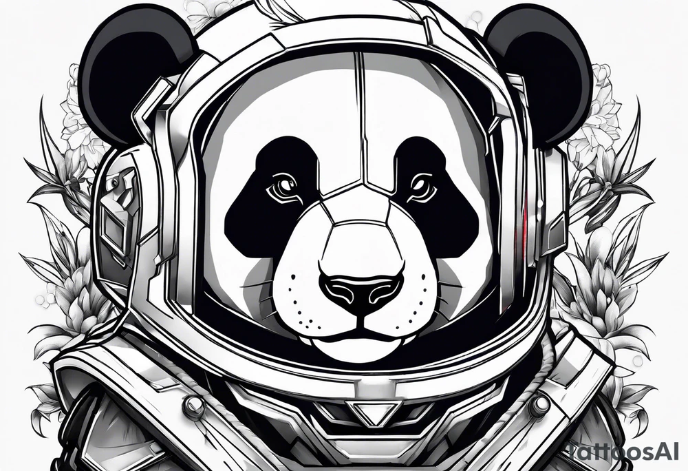 Panda dressed as a gundam tattoo idea