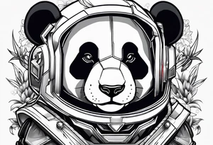Panda dressed as a gundam tattoo idea