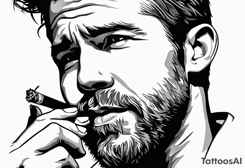 Ryan Reynolds smoking cigarette tattoo idea