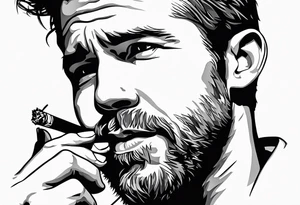 Ryan Reynolds smoking cigarette tattoo idea