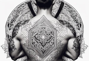 upper back tattoo that represent martial art tattoo idea