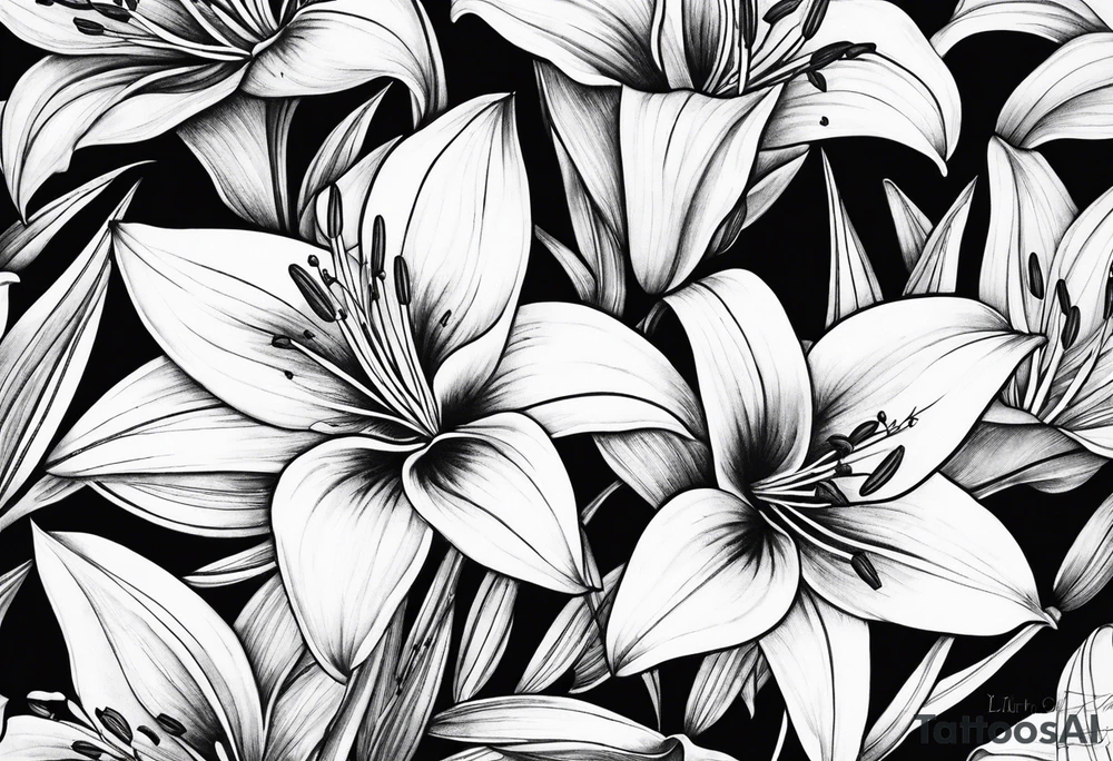 lilies growing tattoo idea