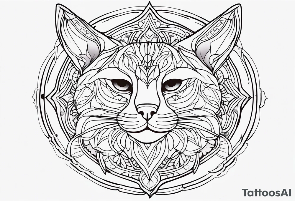 Cat mandala tattoo idea