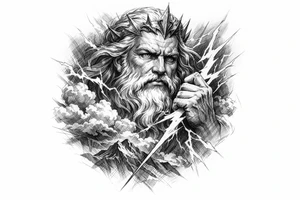 zeus,flashes,clouds. tattoo idea