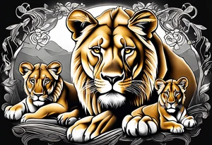 Lioness & Cubs tattoo idea