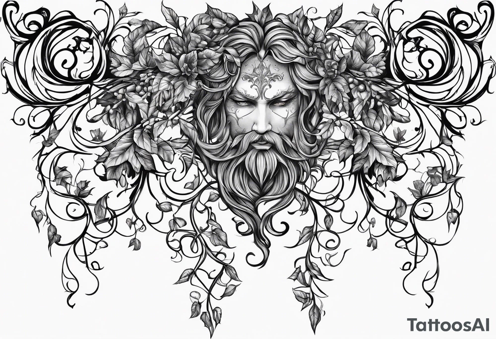 Leafy vines with grave tattoo idea