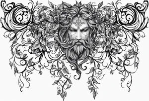 Leafy vines with grave tattoo idea
