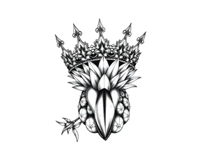 Majestic crown ,pineapple vagina and anus tattoo idea