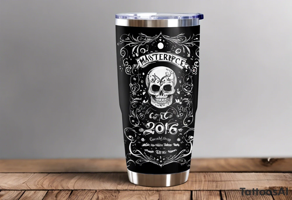 Trick or treat, 20 oz tumbler banner design, candy, minimalist, potions, brew, broom, spellbound tattoo idea
