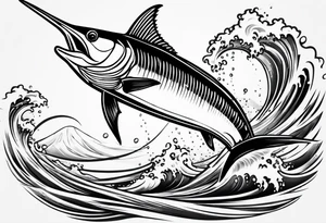 Marlin jumping tattoo idea
