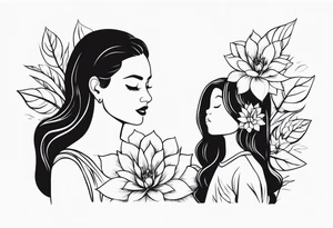 planta, mãe e filha tattoo idea