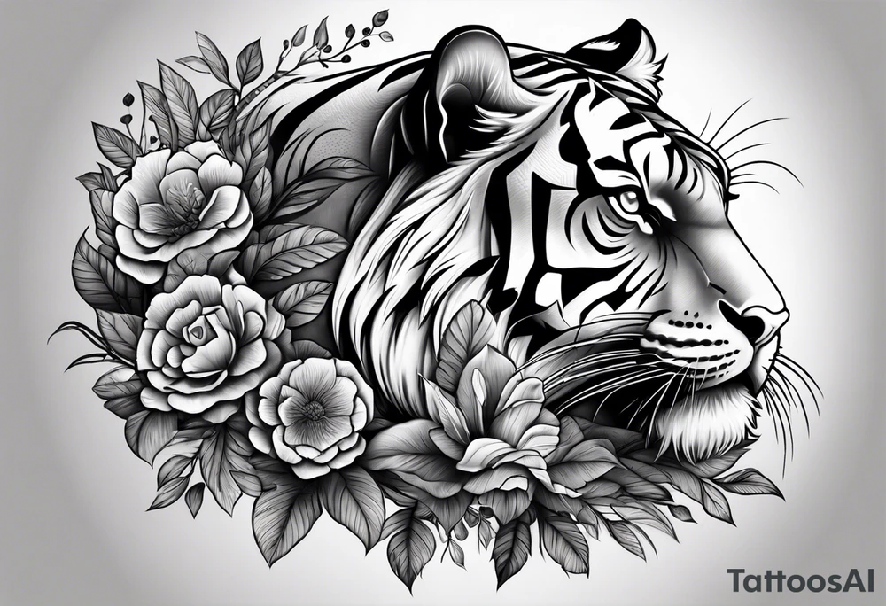 tiger sleeping tattoo idea