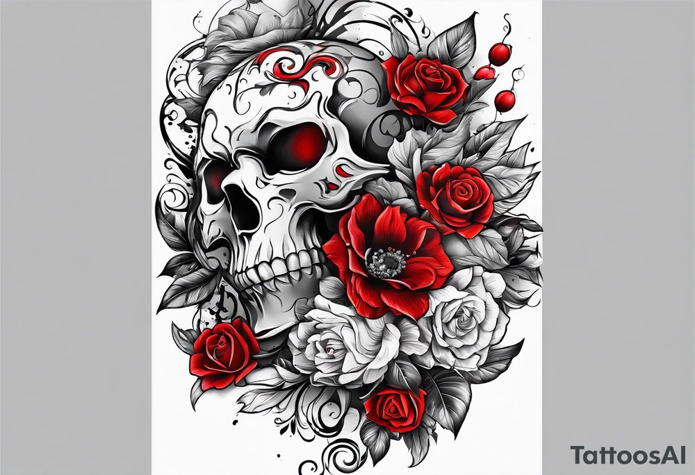black and red. arm. family.
unique tattoo idea