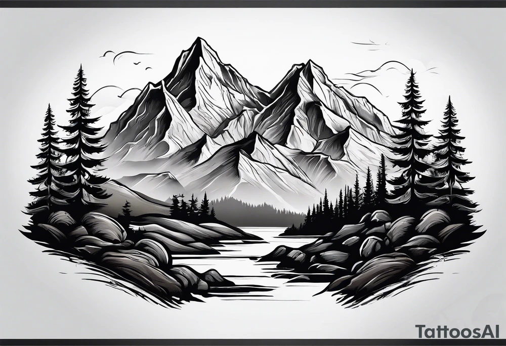 mountains tattoo idea