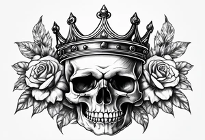 Skull with a crown tattoo idea