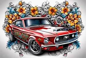 ornaments of flowers
Mustang muscle car tattoo idea