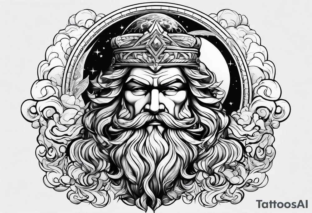Zeus in the clouds tattoo idea