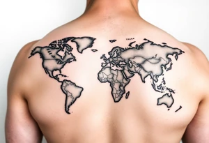weathered world map ideas tattoo idea