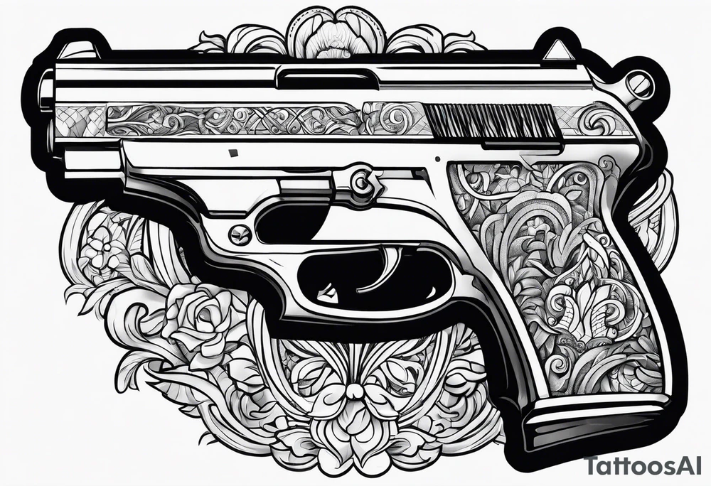 hand gun tattoo idea