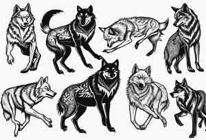 wolves dancing salsa tattoo idea