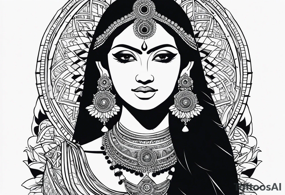 Lord Surya, godess Ganga, sunset tattoo idea